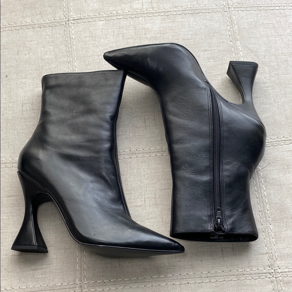 Elegant Black Leather Ankle Boots